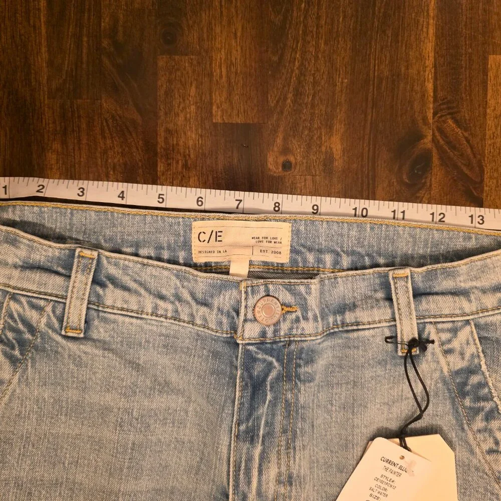 Current/Elliott The Painter Jeans 27 Salt Water Wide Leg Carpenter CE1021 NWT - Picture 4 of 11